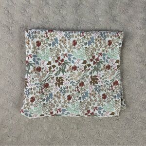 Baby Essentials Floral Leaf Swaddle Blanket Stretch Knit Tan White Green Blue